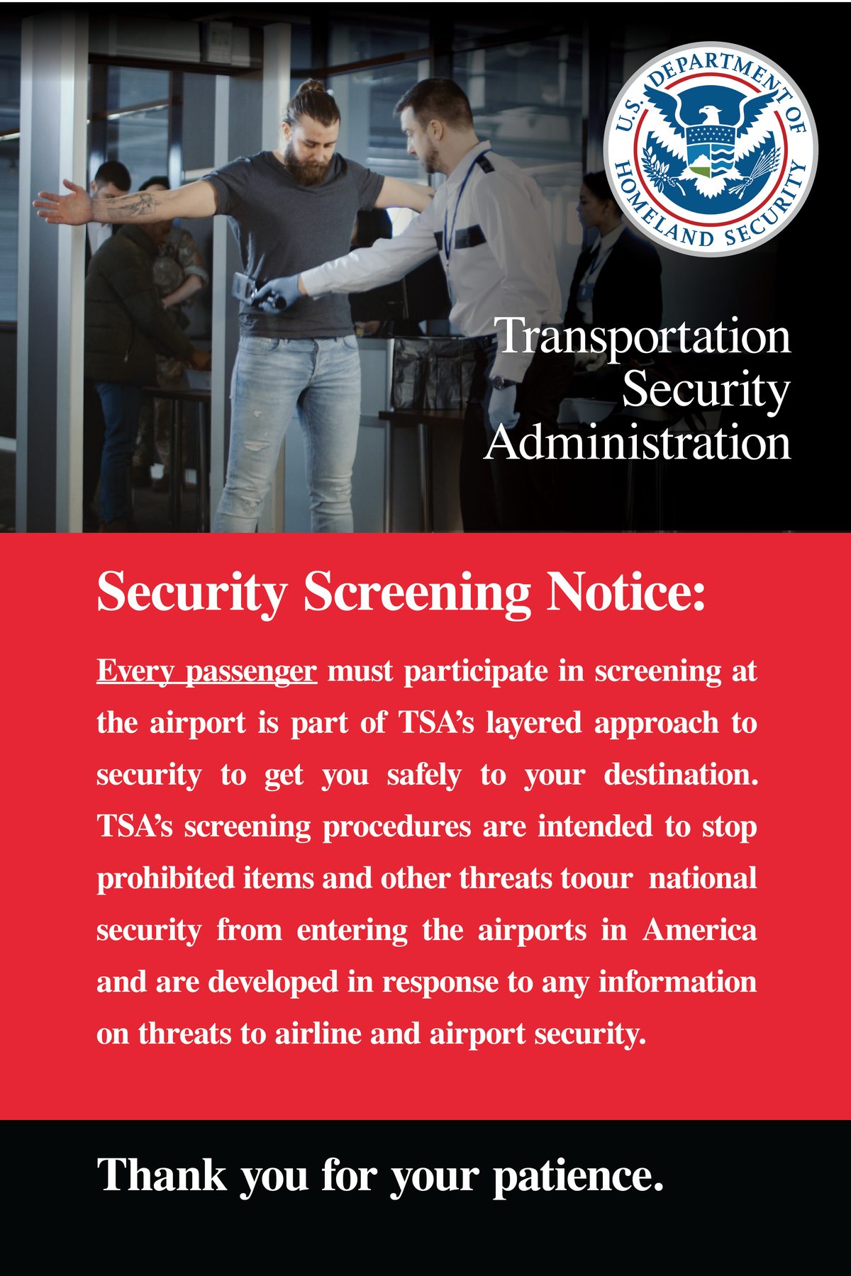 Graphics like this help build the necessary suspense in a scene. A figure being searched by law enforcement, a lot of red to suggest a sense of alarm.
