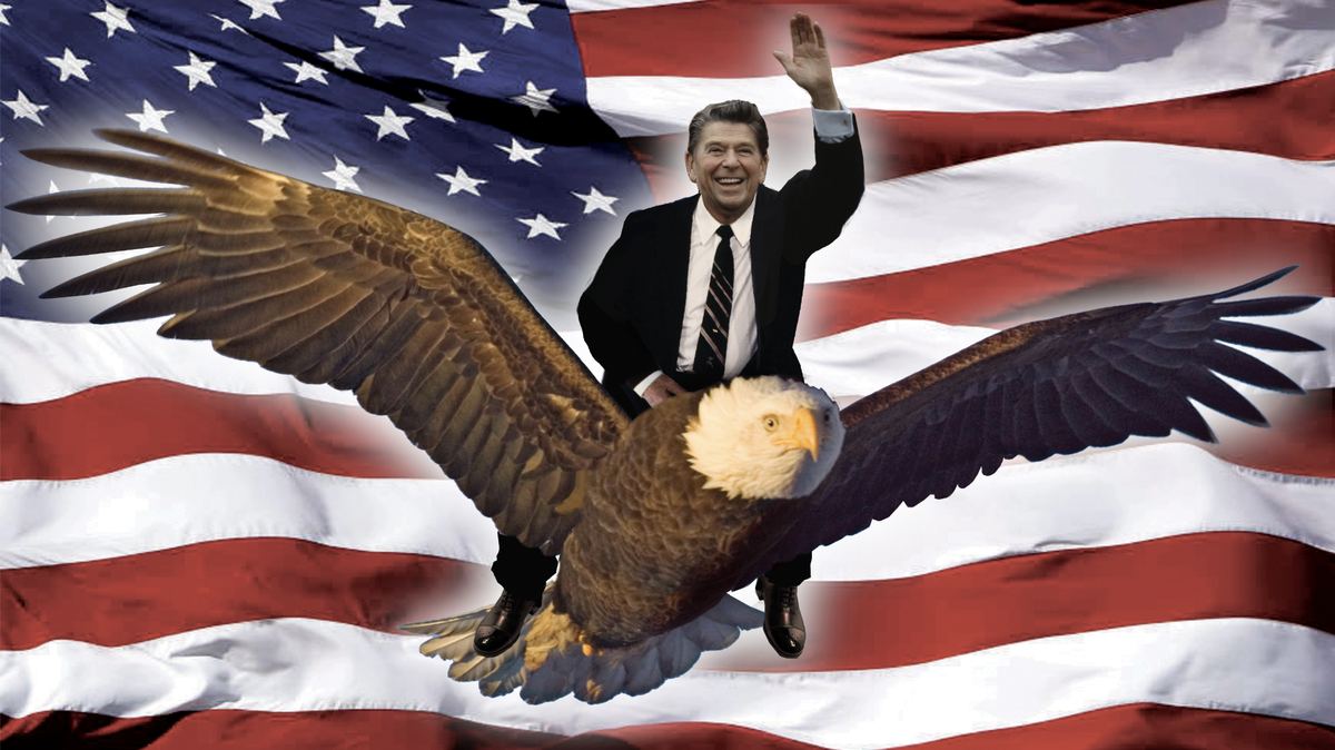 Reagan on an eagle