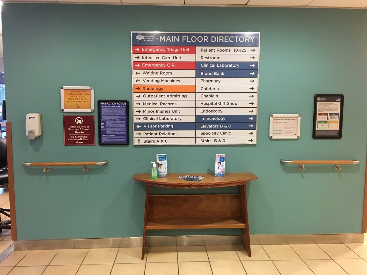 As actors walk through hospital sets the set must be believable. Even small details like brochures in a waiting room make the set more real.