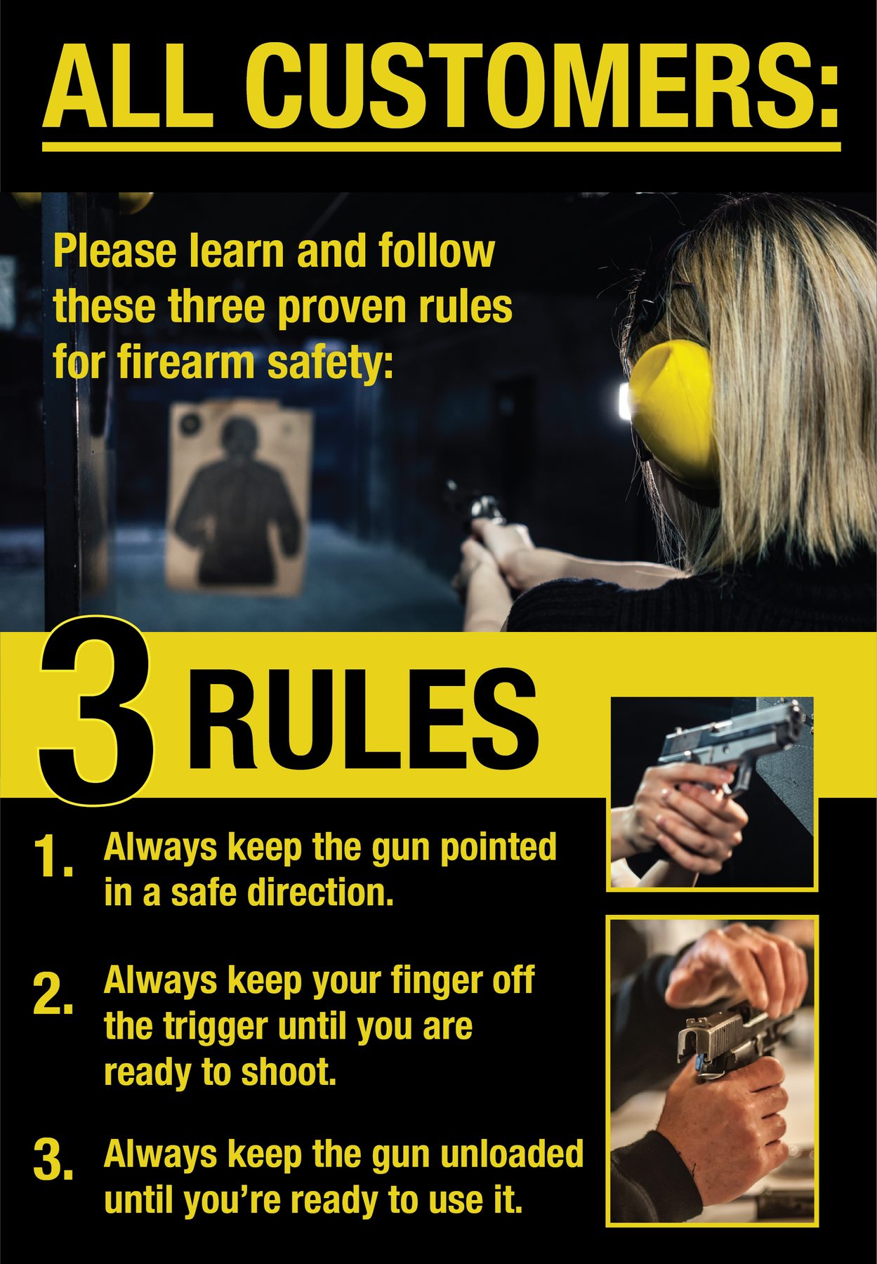 A sign created for the gun range.