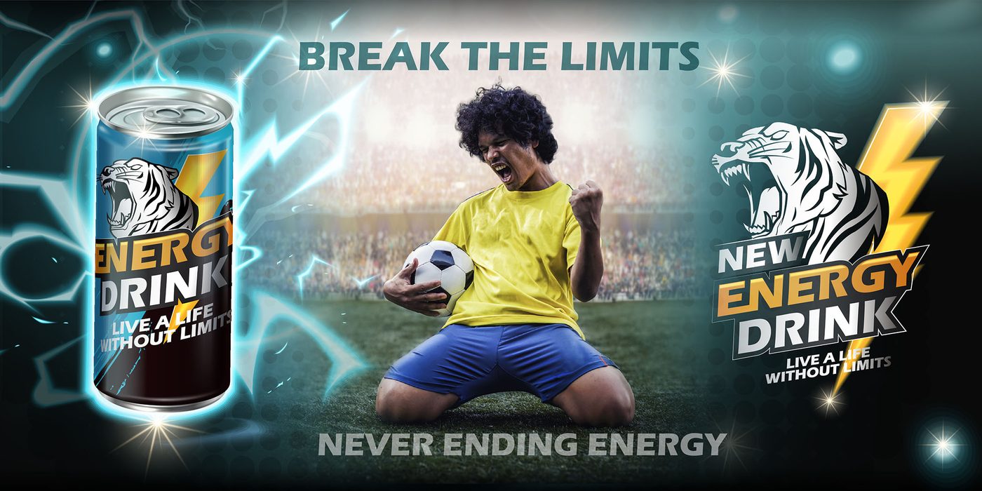 Break the limits &mdash; the ad, not the can, in the tone that category always uses.