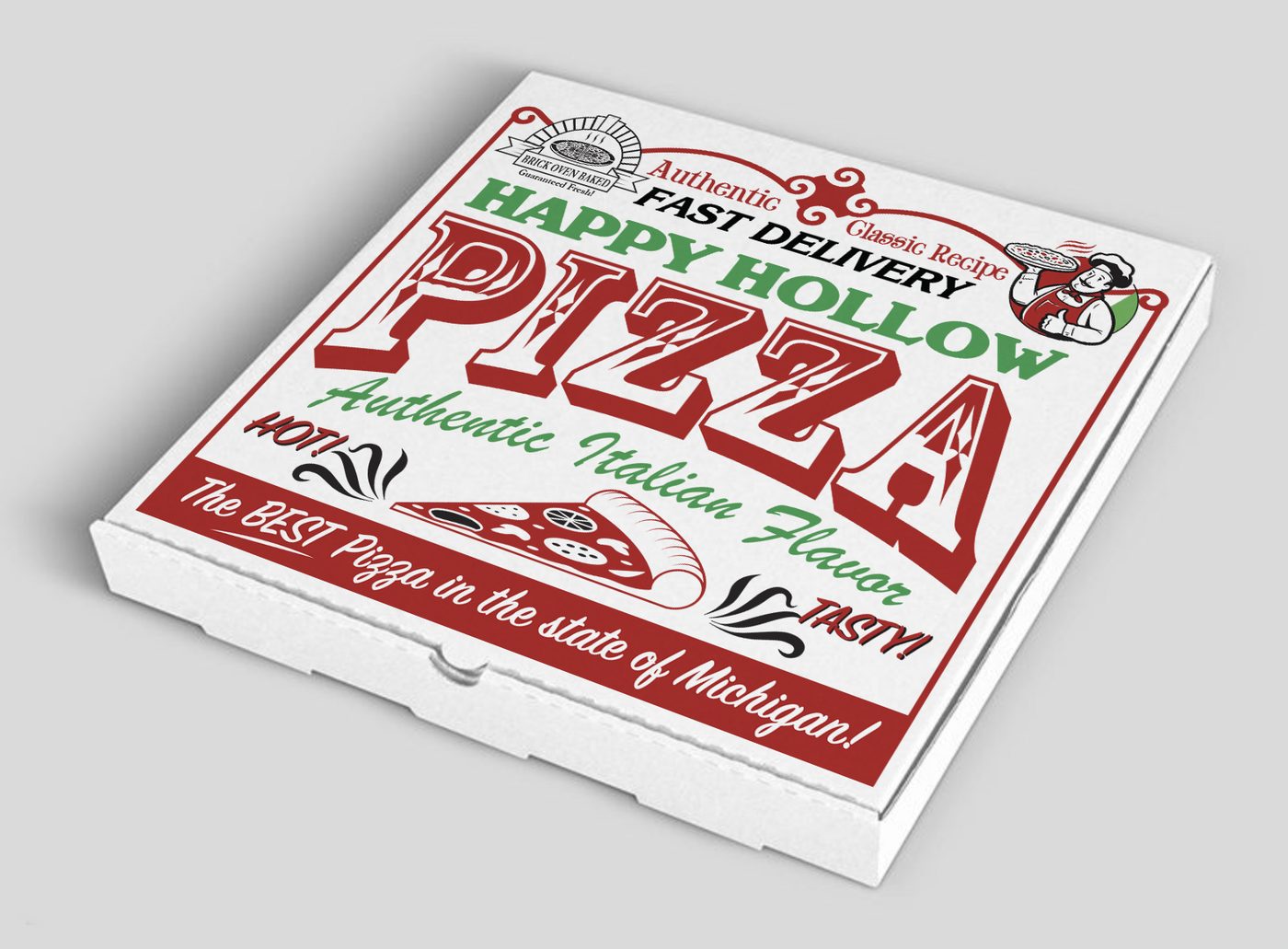 &ldquo;The BEST Pizza in the state of Michigan&rdquo; &mdash; the line that ties it to the location.