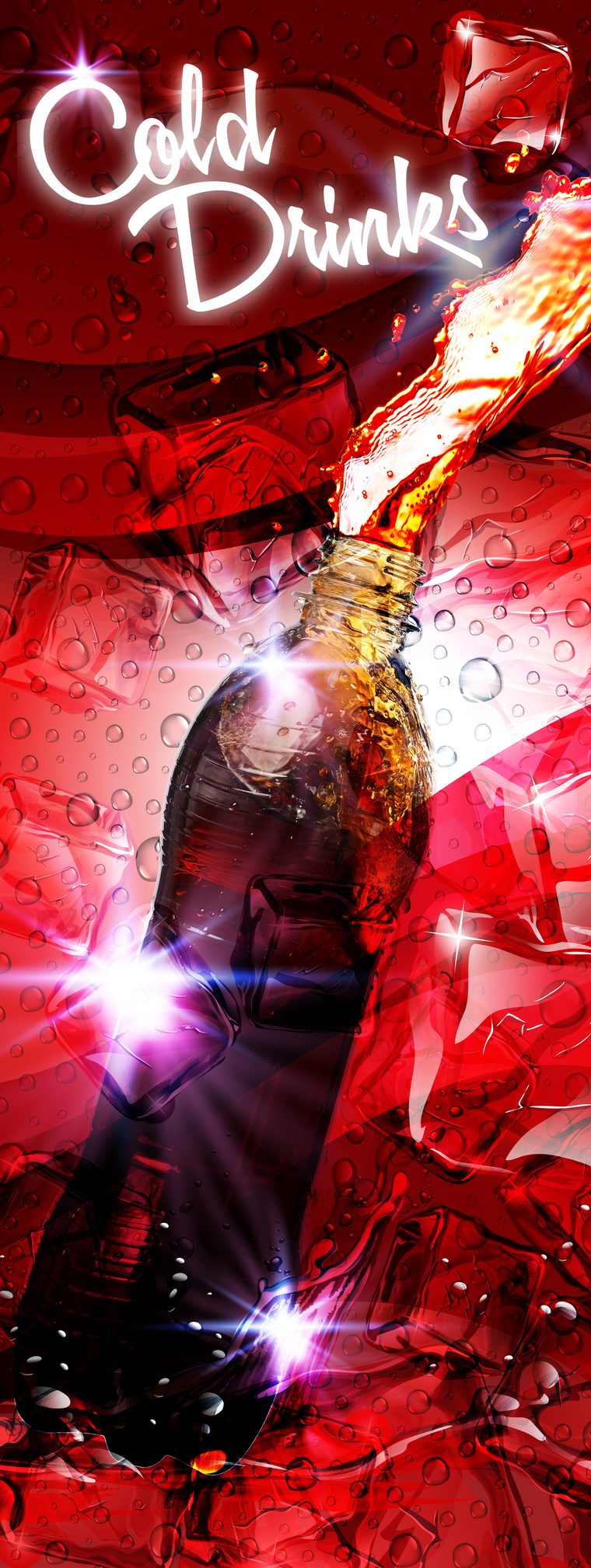 The taller of the two panels, artwork running the full height of the cabinet.