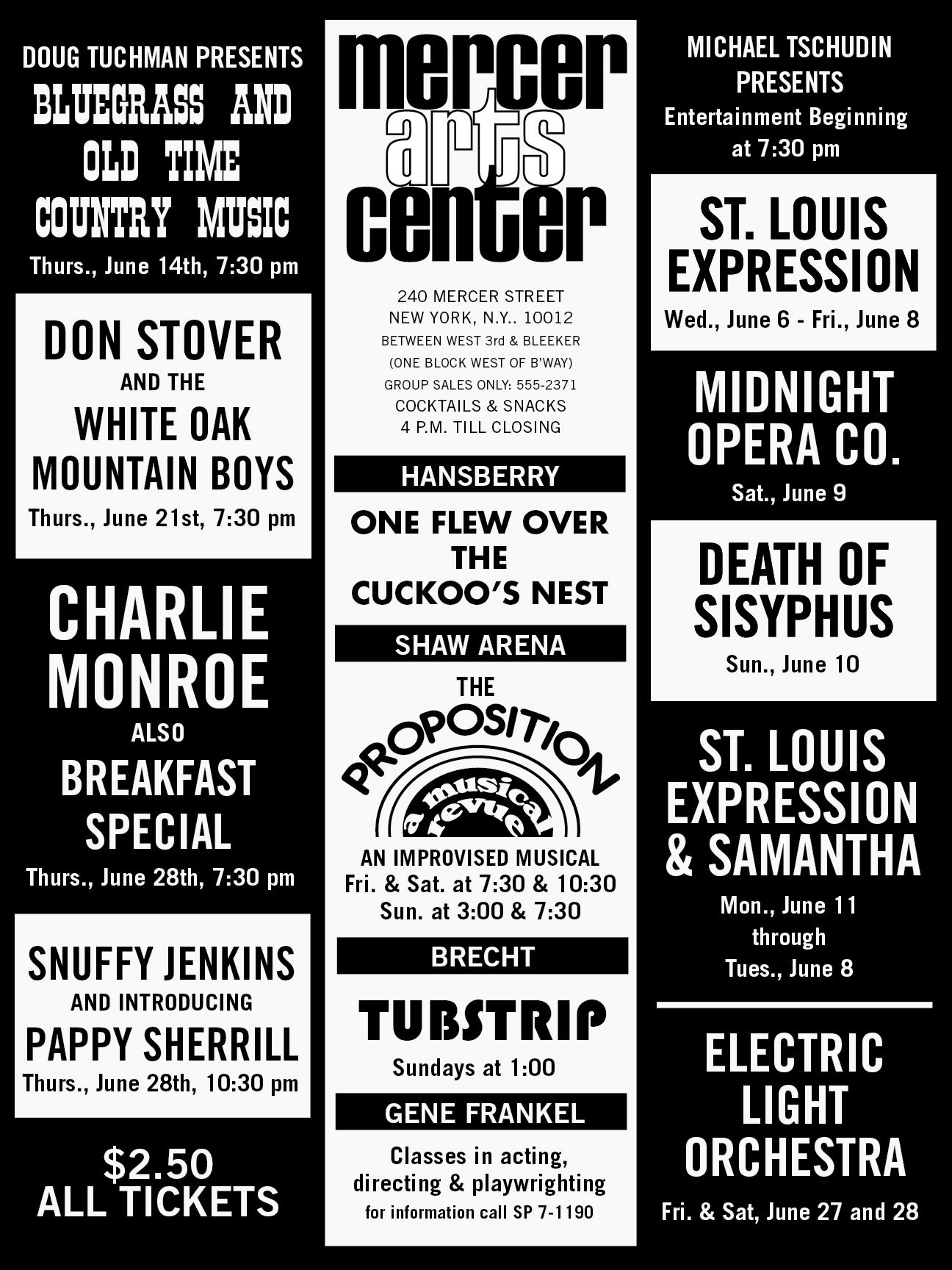 Mercer Arts Center &middot; listings