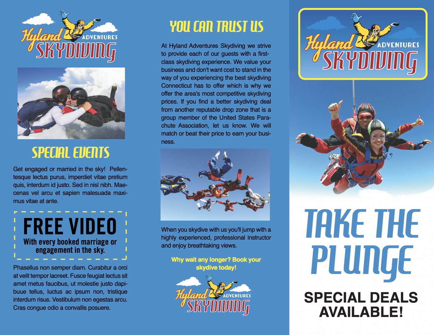 Skydiving brochure