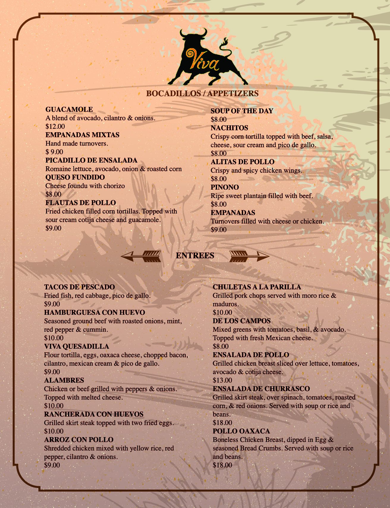 Viva &middot; appetisers and entrees