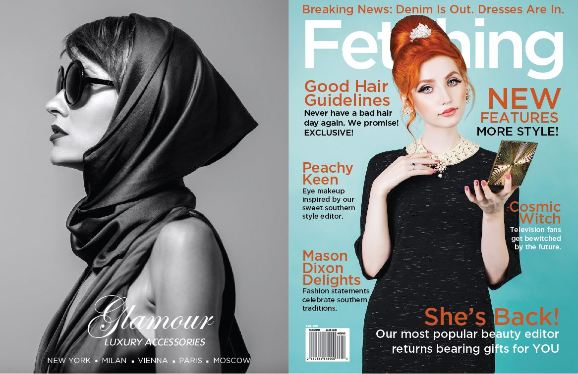 On the rack, beside Glamour
