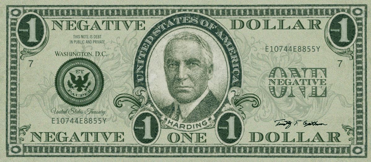 Negative One Dollar - front