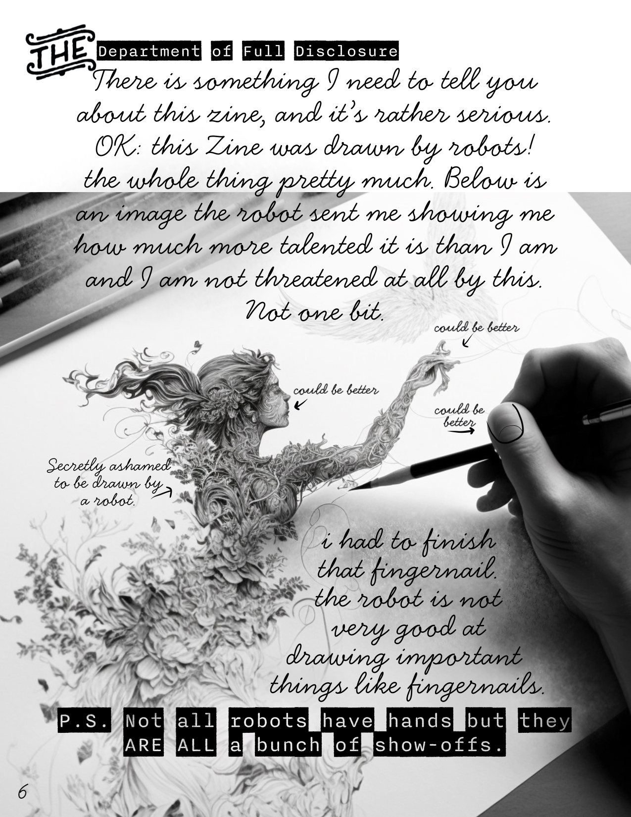 The page where the zine explains exactly how its pictures were made.